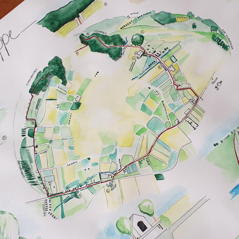 Schetsontwerp tuinontwerp, plan, plan van aanpak voor speelplaats,